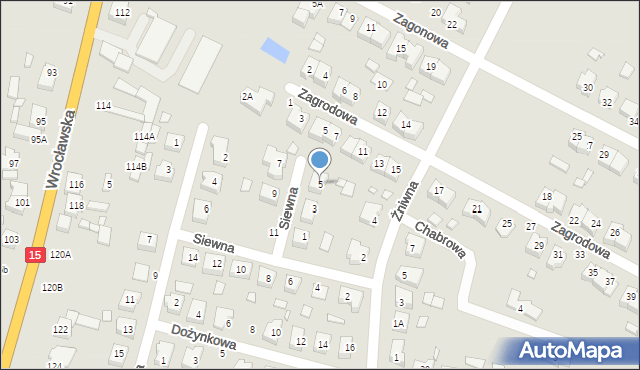 Jarocin, Siewna, 5, mapa Jarocin