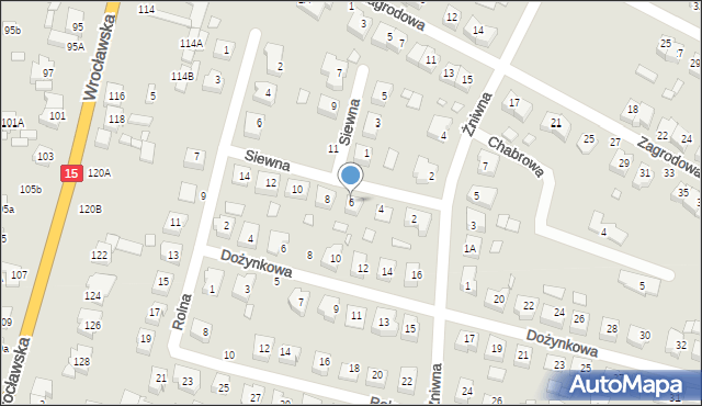 Jarocin, Siewna, 6, mapa Jarocin