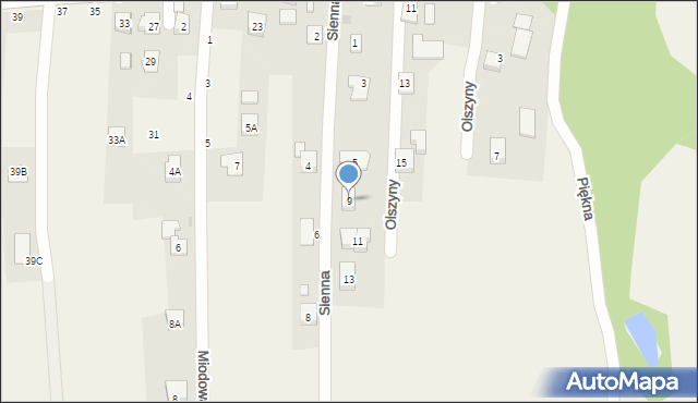 Jawiszowice, Sienna, 9, mapa Jawiszowice