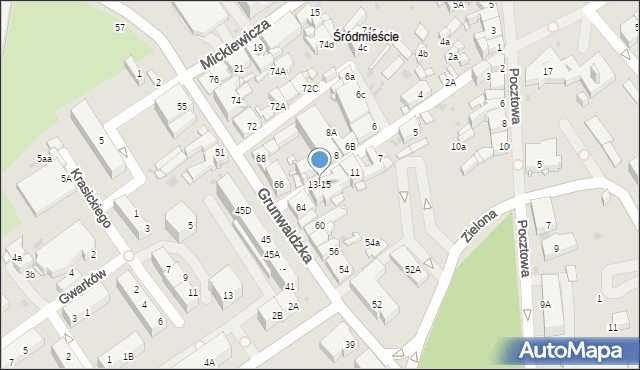 Jaworzno, Sienkiewicza Henryka, 13-15, mapa Jaworzno