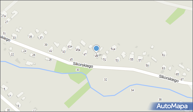 Jedlicze, Sikorskiego Władysława, gen., 49, mapa Jedlicze