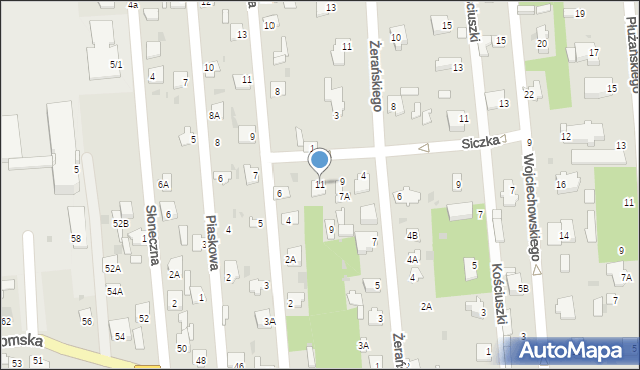 Jedlnia-Letnisko, Siczka Stefana, bp., 2, mapa Jedlnia-Letnisko