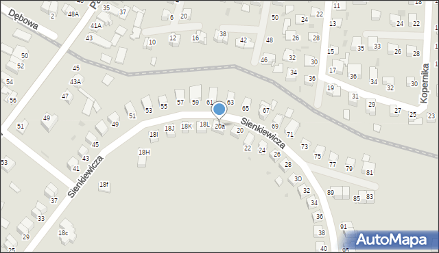 Jędrzejów, Sienkiewicza Henryka, 20a, mapa Jędrzejów
