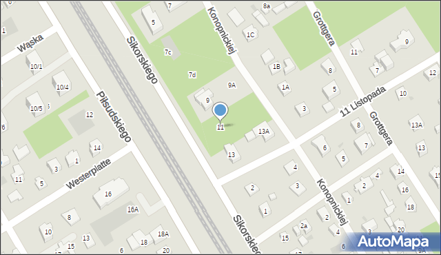 Józefów, Sikorskiego Władysława, gen., 11, mapa Józefów