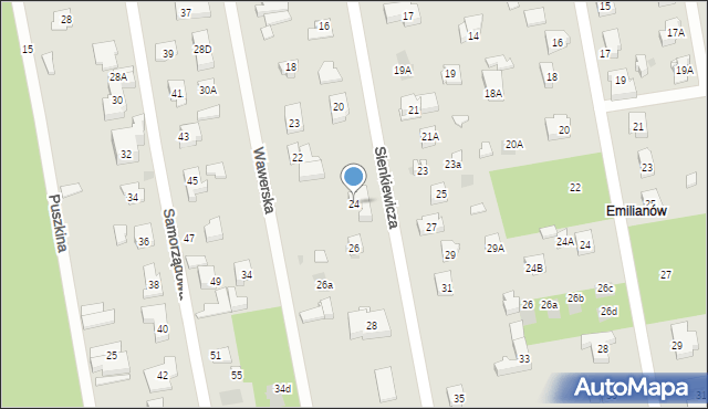 Józefów, Sienkiewicza Henryka, 24, mapa Józefów