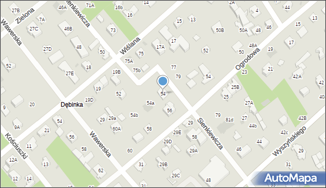 Józefów, Sienkiewicza Henryka, 54, mapa Józefów