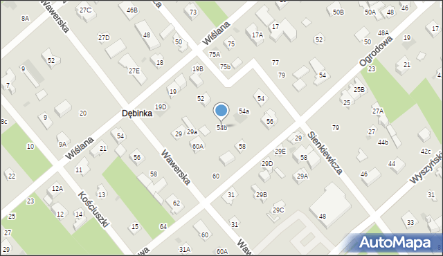 Józefów, Sienkiewicza Henryka, 54b, mapa Józefów