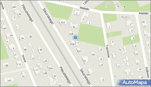 Józefów, Sikorskiego Władysława, gen., 81C, mapa Józefów