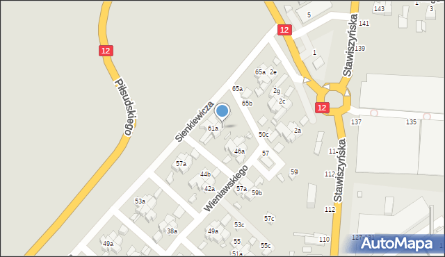 Kalisz, Sienkiewicza Henryka, 63b, mapa Kalisza