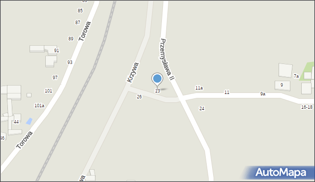 Kalisz, Sieradzana Józefa, ks., 13, mapa Kalisza