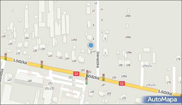 Kalisz, Sieradzka, 4, mapa Kalisza