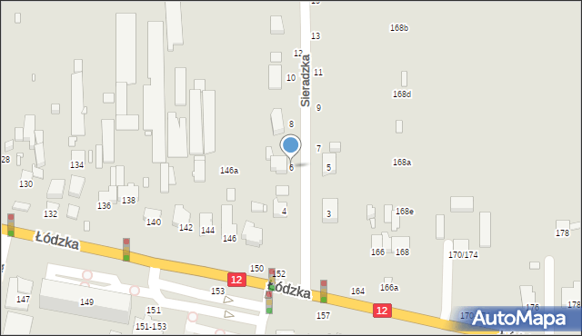 Kalisz, Sieradzka, 6, mapa Kalisza