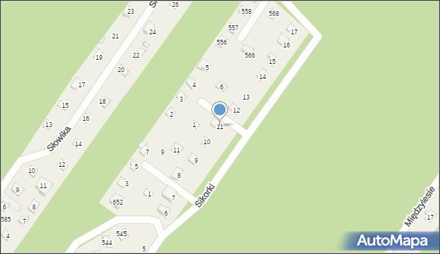 Kamińsko, Sikorki, 11, mapa Kamińsko