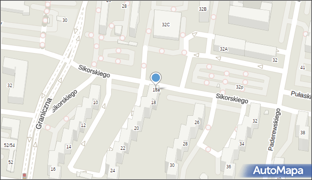 Katowice, Sikorskiego Władysława, gen., 18a, mapa Katowic