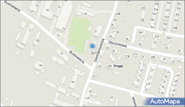 Katowice, Siemianowicka, 24A, mapa Katowic