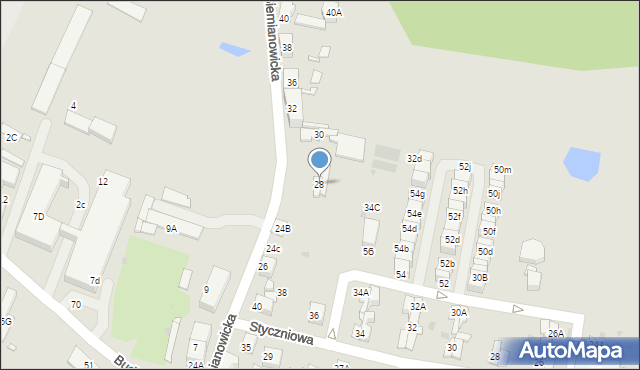 Katowice, Siemianowicka, 28, mapa Katowic