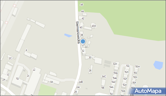 Katowice, Siemianowicka, 34, mapa Katowic