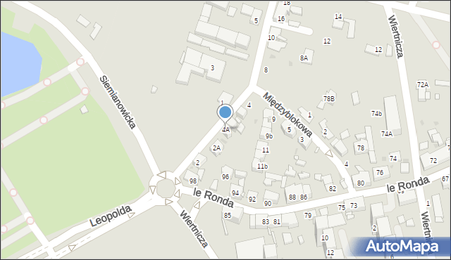 Katowice, Siemianowicka, 4A, mapa Katowic