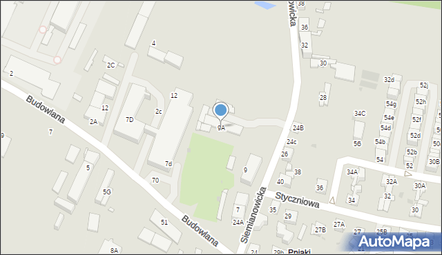 Katowice, Siemianowicka, 9A, mapa Katowic