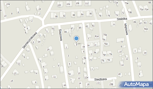 Katowice, Siedliska, 4, mapa Katowic