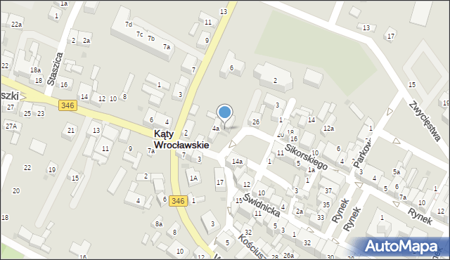 Kąty Wrocławskie, Sikorskiego Władysława, gen., 28, mapa Kąty Wrocławskie