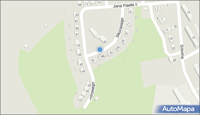 Kazimierza Wielka, Sikorskiego Stanisława, ks., 39, mapa Kazimierza Wielka