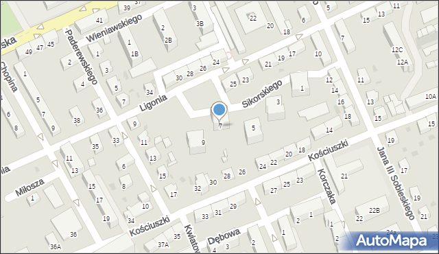 Kędzierzyn-Koźle, Sikorskiego Władysława, gen., 7, mapa Kędzierzyna-Koźle