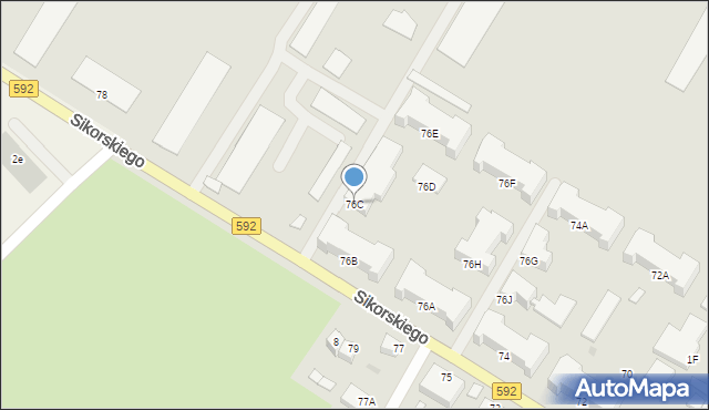 Kętrzyn, Sikorskiego Władysława, gen., 76C, mapa Kętrzyn