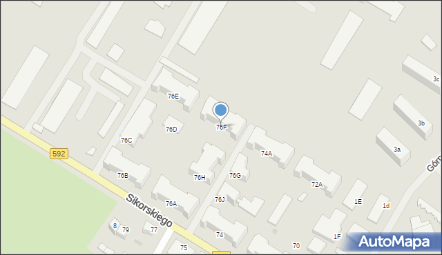 Kętrzyn, Sikorskiego Władysława, gen., 76F, mapa Kętrzyn