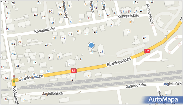 Kęty, Sienkiewicza Henryka, 11, mapa Kęty