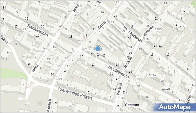 Kielce, Sienkiewicza Henryka, 22, mapa Kielc