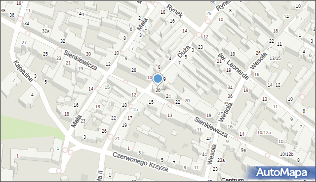 Kielce, Sienkiewicza Henryka, 26, mapa Kielc