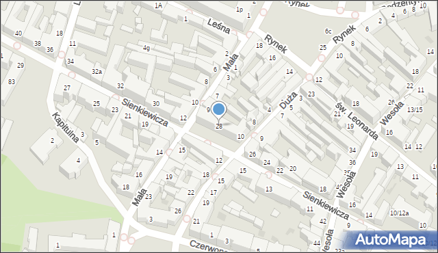Kielce, Sienkiewicza Henryka, 28, mapa Kielc
