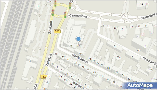 Kielce, Sienkiewicza Henryka, 7a, mapa Kielc