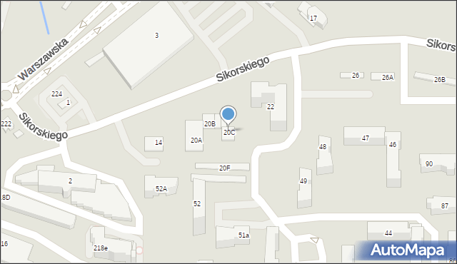 Kielce, Sikorskiego Władysława, gen., 20C, mapa Kielc