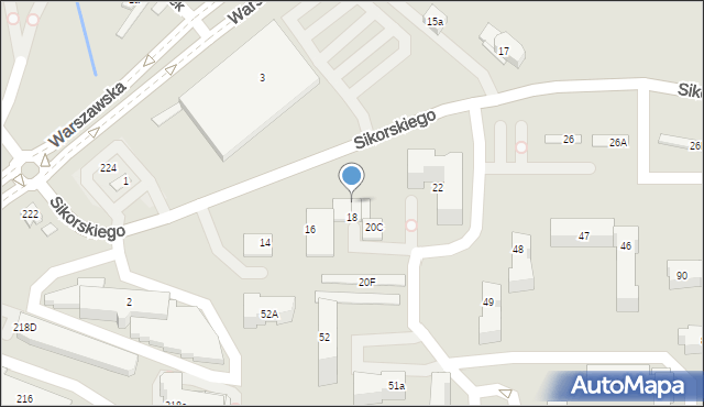 Kielce, Sikorskiego Władysława, gen., 20D, mapa Kielc