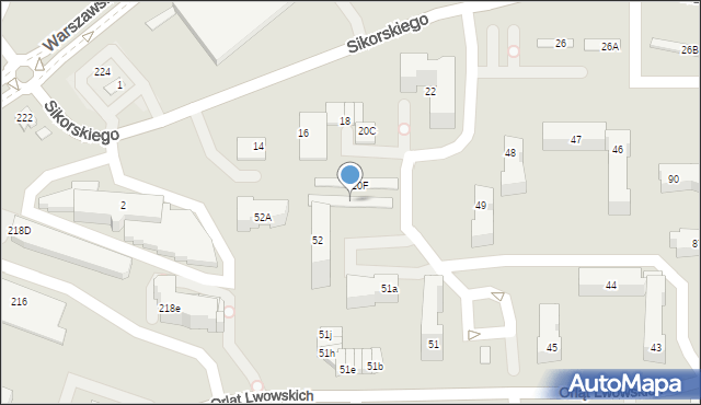 Kielce, Sikorskiego Władysława, gen., 20G, mapa Kielc