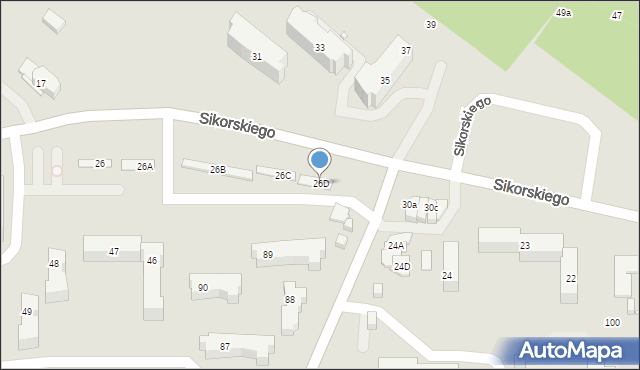 Kielce, Sikorskiego Władysława, gen., 26D, mapa Kielc