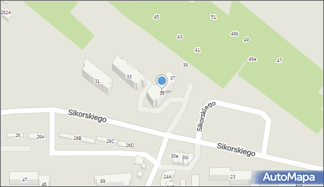 Kielce, Sikorskiego Władysława, gen., 35, mapa Kielc