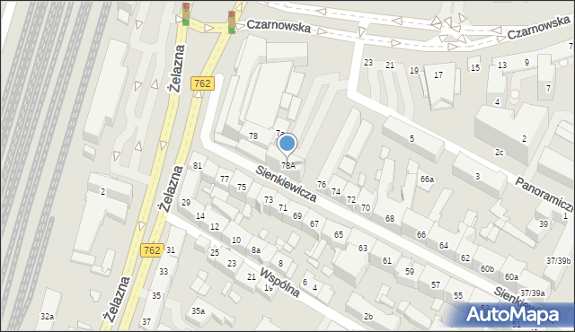 Kielce, Sienkiewicza Henryka, 78A, mapa Kielc