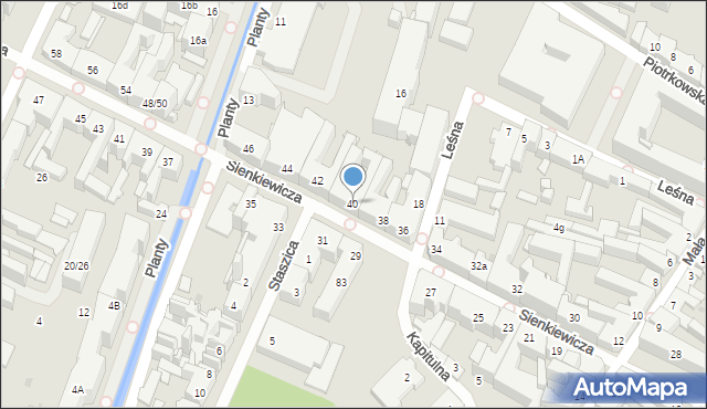 Kielce, Sienkiewicza Henryka, 40, mapa Kielc