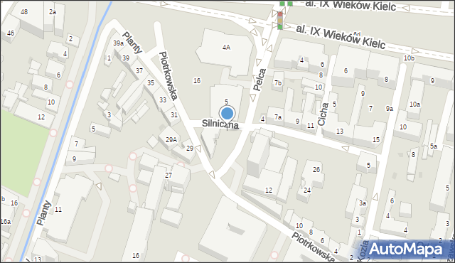 Kielce, Silniczna, 4, mapa Kielc
