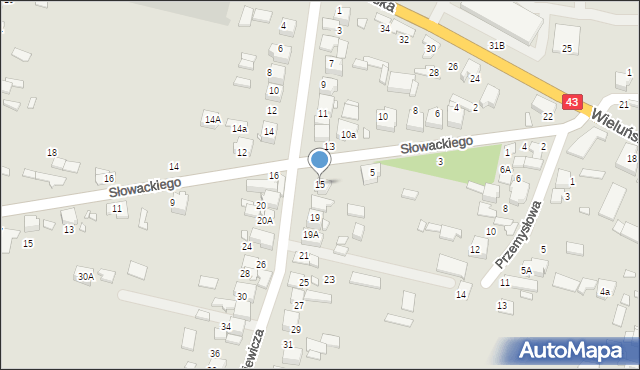 Kłobuck, Sienkiewicza Henryka, 15, mapa Kłobuck