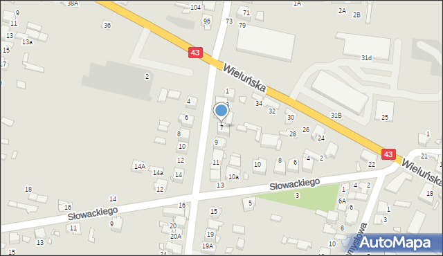 Kłobuck, Sienkiewicza Henryka, 7, mapa Kłobuck