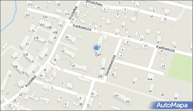 Knurów, Sienkiewicza Henryka, 31A, mapa Knurów