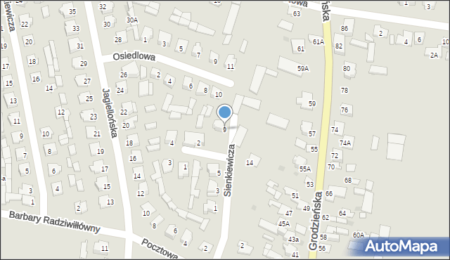 Knyszyn, Sienkiewicza Henryka, 9, mapa Knyszyn