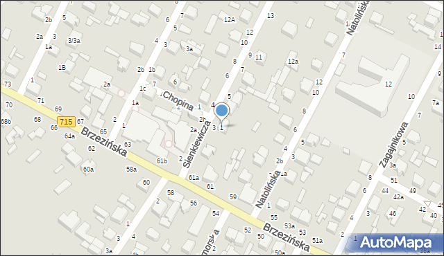 Koluszki, Sienkiewicza Henryka, 1, mapa Koluszki