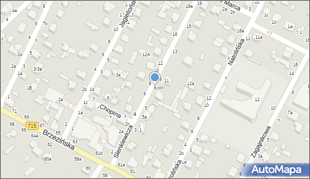 Koluszki, Sienkiewicza Henryka, 7, mapa Koluszki