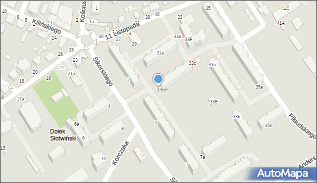 Koluszki, Sikorskiego Władysława, gen., 3b, mapa Koluszki