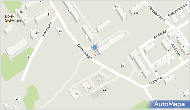 Koluszki, Sikorskiego Władysława, gen., 9, mapa Koluszki